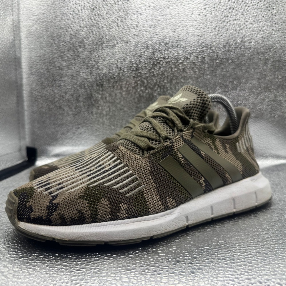 Size 7.5 Adidas Swift Run Shoes Mens Camo Green Excellent BD7976 Trainers - Picture 8 of 11